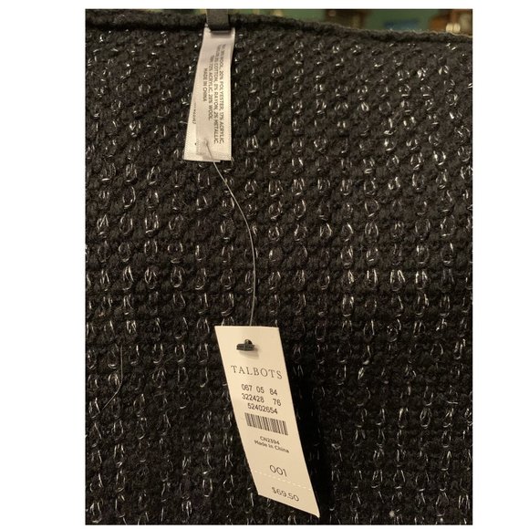 Talbots  Infinity Scarf Black and Silver NWT - Picture 2 of 4
